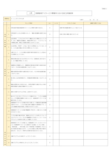 放課後等デイサービス事業所における自己評価結果（公表）