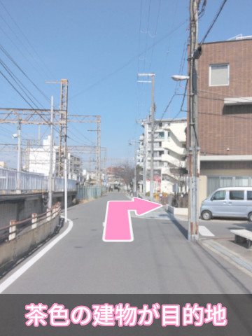 右前方が目的地です